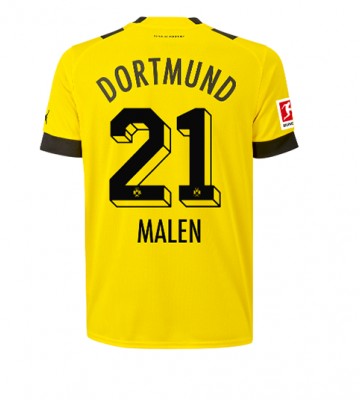 Borussia Dortmund Donyell Malen #21 Hjemmedrakt 2022-23 Kortermet